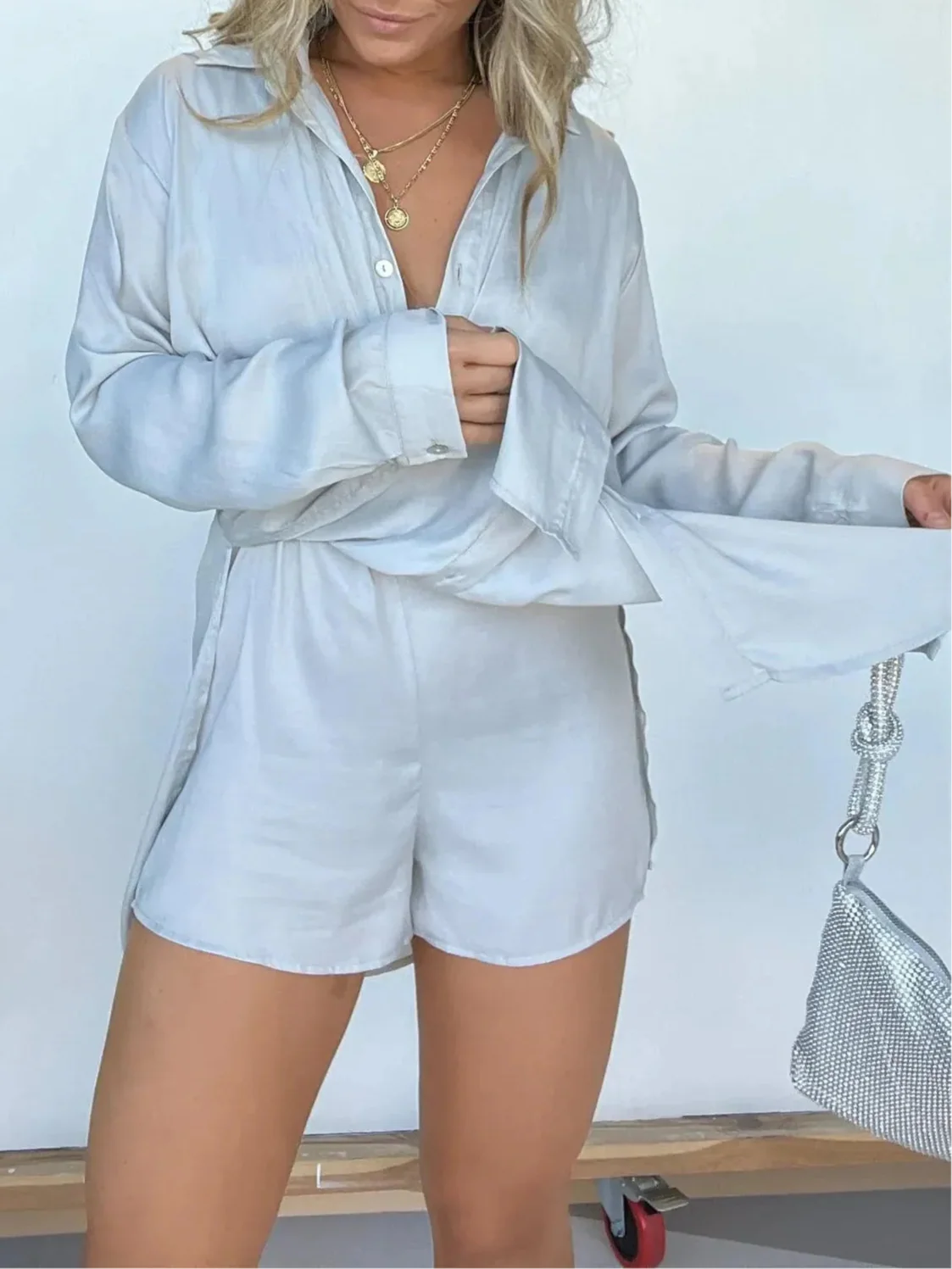 Kiki Satin Romper Dress