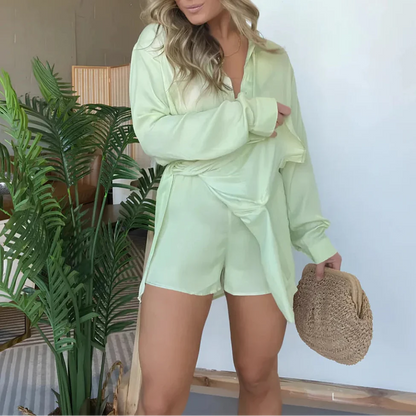 Kiki Satin Romper Dress